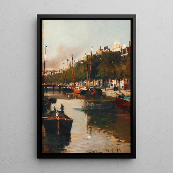 Amsterdam Painting - Lorenzo Delleani — framed artwork on a wall