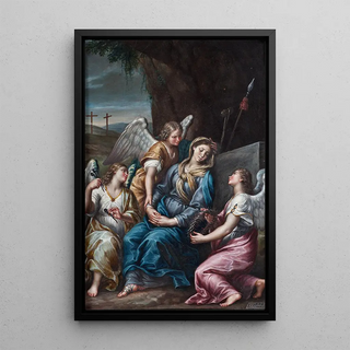 La Vierge en deuil au tombeau - Lorenzo Gramiccia — framed artwork on a wall