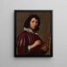 Portrait of an artist half-length in front of an easel - Lorenzo Lippi — framed artwork on a wall