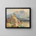 Hunters and poachers at Lake Eibsee near Zugspitze - Lorenzo Quaglio — framed artwork on a wall
