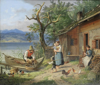 Unloading of the Fishery - Lorenzo Quaglio — artwork view