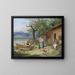 Unloading of the Fishery - Lorenzo Quaglio — framed artwork on a wall