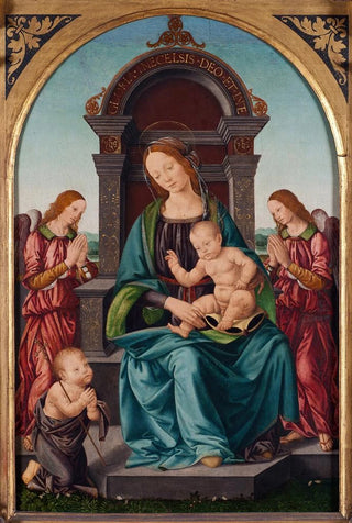 Madonna and Child with the Little Saint John and Angels - Lorenzo di Credi — artwork view