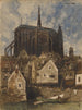 Exterior painting of a cathedral - Louis-Adolphe Hervier — artwork view