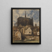 Exterior painting of a cathedral - Louis-Adolphe Hervier — framed artwork on a wall