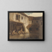 Women bathing in an open hall of a residential complex by the water - Louis-Adolphe Hervier — framed artwork on a wall