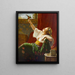 a beauty holding a bird - Louis-Émile Pinel de Grandchamp — framed artwork on a wall