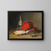 Still life with an incense burner and a cardinal's hat - Louis-Eugène Lambert — framed artwork on a wall