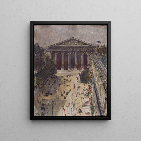 La rue Royale le jour de la Fête de la Victoire - Louis-Gilbert Bellan — framed artwork on a wall