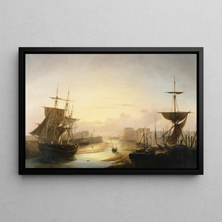 Marine Painting - Louis-Honoré-Frédéric Gamain — framed artwork on a wall