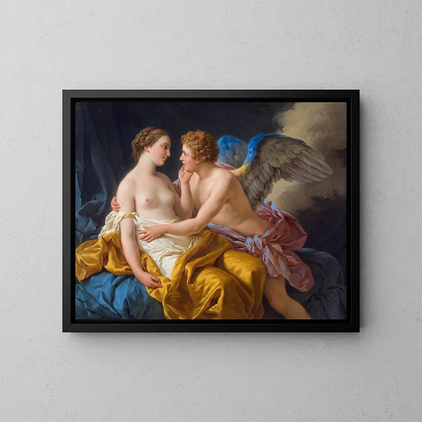 Cupidon et Psyché - Louis-Jean-François Lagrenée — framed artwork on a wall
