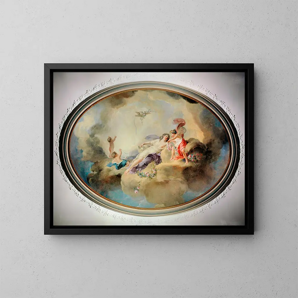 The Triumph of Flora - Louis-Jean-François Lagrenée — framed artwork on a wall