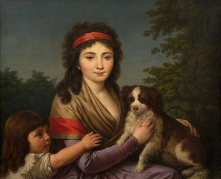 Portrait painting of Alexandrine Julie Vaudoyer, daughter of the painter and wife of architect Antoine Laurent Vaudoyer - Louis-Jean-François Lagrenée — artwork view