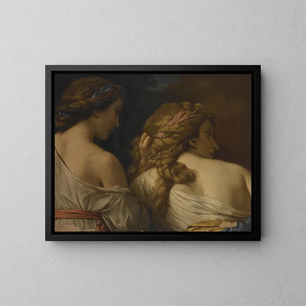 Deux nymphes - Louis-Jean-François Lagrenée — framed artwork on a wall