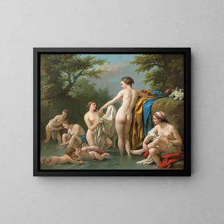 Venus and the Nymphs Bathing - Louis-Jean-François Lagrenée — framed artwork on a wall