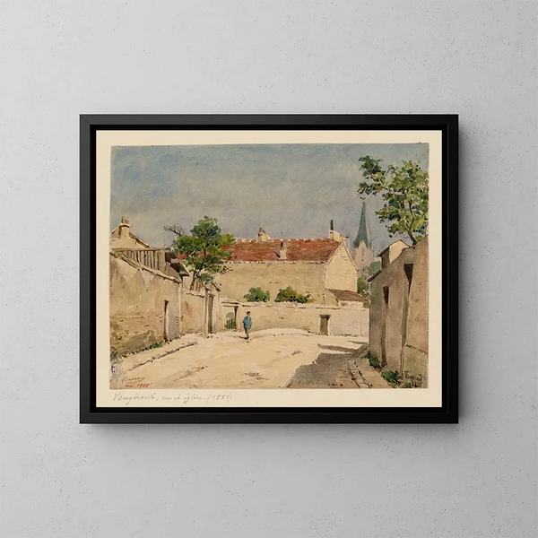 Rue et église Vaugirard en 1881 - Louis-Martial-Thodat Masson — framed artwork on a wall