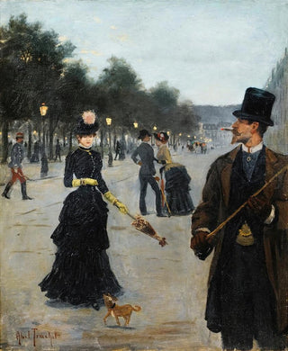Louis AbelTruchet - Elegants Wandering In Paris.webp