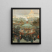 Fairground with the Sacred Heart in the background - Louis Abel-Truchet — framed artwork on a wall