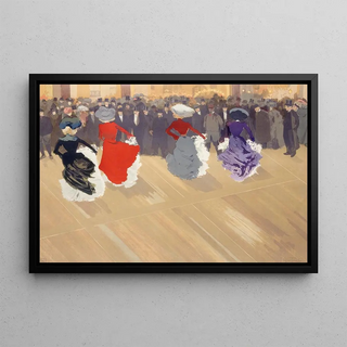 The quadrille at the Moulin Rouge 1902 - Louis Abel-Truchet — framed artwork on a wall