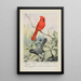 Glory le cardinal Kitty le moqueur chat - Louis Agassiz Fuertes — framed artwork on a wall