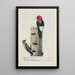 Redhead le Pic épeiche Downy le Pic mineur - Louis Agassiz Fuertes — framed artwork on a wall