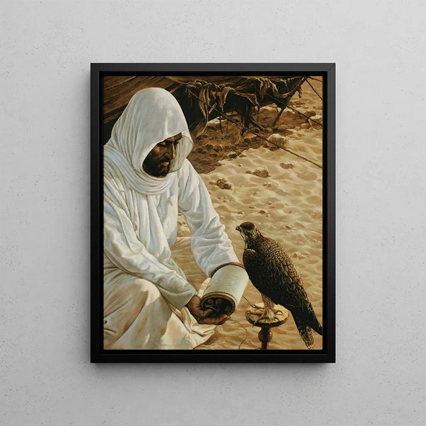 The falconer - Louis Agassiz Fuertes — framed artwork on a wall