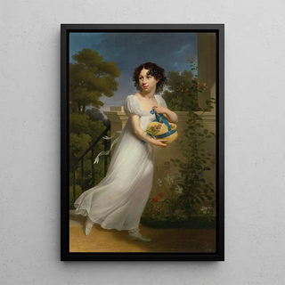 Portrait of Lucie Isabey Madame Collon - Louis André Gabriel Bouchet — framed artwork on a wall