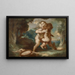 Love Winged Fairy Playing with Young Faun - Louis Anquetin — framed artwork on a wall