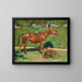 Mare and her foal - Louis Anquetin — framed artwork on a wall