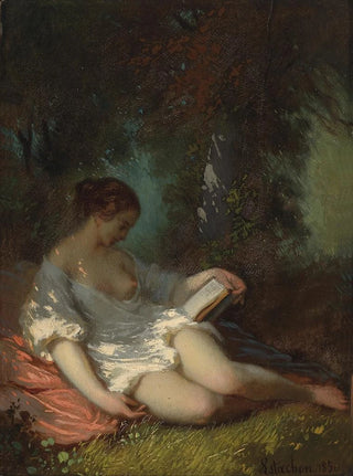 Louis Antoine Estachon - Lesende in Parklandschaft.webp