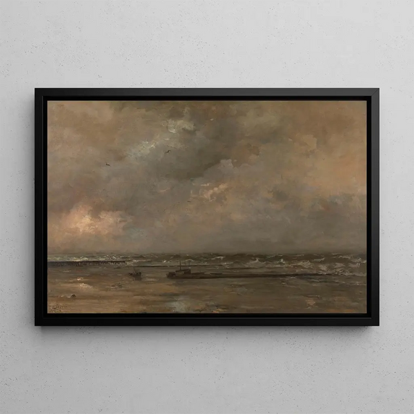 The North Sea at Blankenberge - Louis Artan — framed artwork on a wall
