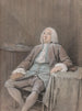 Portrait painting of the Marquis de Reverseaux seated - Louis Aubert — artwork view