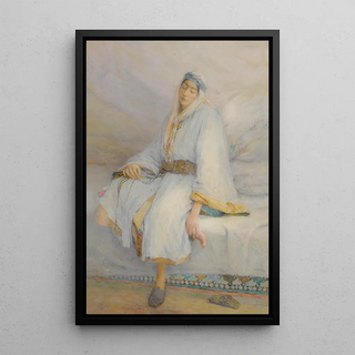 A Moroccan at Rest - Louis Auguste Girardot — framed artwork on a wall
