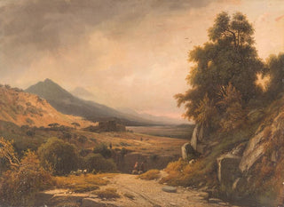 Italian landscape painting with decorative figures - Louis Auguste Lapito — artwork view