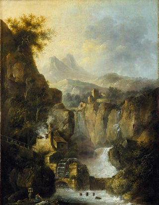 Louis Belanger - Mountainous Landscape with a Waterfall.webp