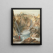 View of the Tivoli waterfalls with fishermen and tourists - Louis Bélanger — framed artwork on a wall