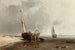 Fishing boats on the low tide shoreline - Louis Bentabole — artwork view