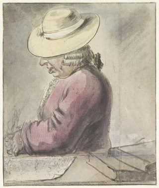 Louis Bernard Coclers - Portret van Johann Goll van Franckenstein met hoed naar links.webp