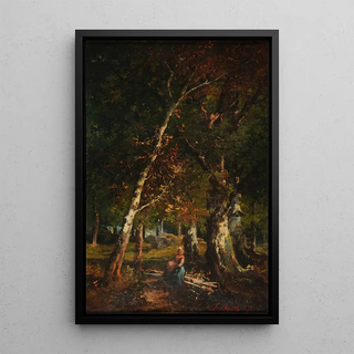 Forest Glade Painting - Louis Boulanger — framed artwork on a wall