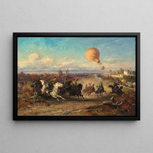 Hot air balloon - Louis Braun — framed artwork on a wall
