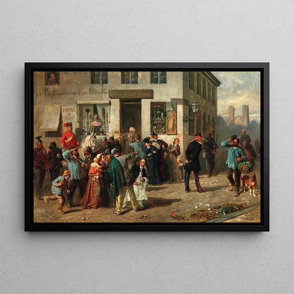 Street scene painting - Louis Braun — framed artwork on a wall