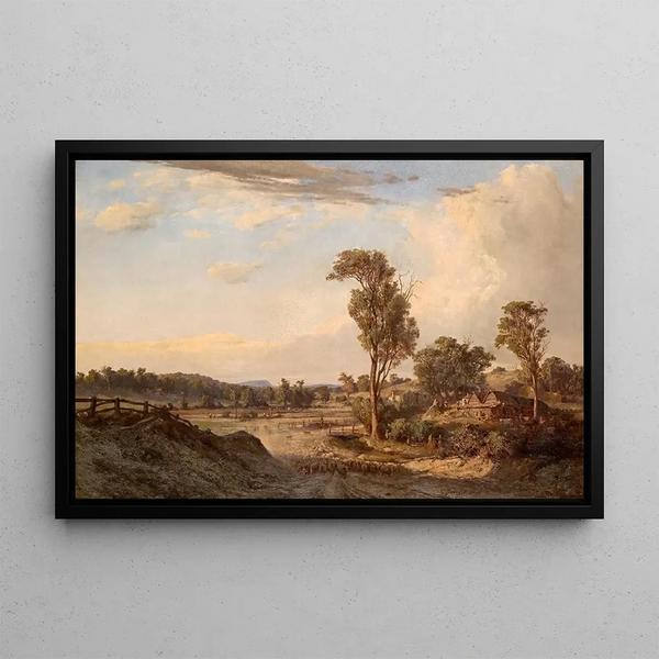 Summer Afternoon in Templestowe - Louis Buvelot — framed artwork on a wall