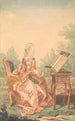 Portrait of a woman playing the lute - Louis Carrogis Carmontelle — artwork view