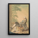 a seated man with a sword and a hat on his knee - Louis Carrogis Carmontelle — framed artwork on a wall