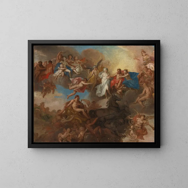 Hercules and Hebe - Louis Chron — framed artwork on a wall