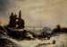 Le retour du marché, effet de neige sur Paris - Louis Claude Mallebranche — artwork view