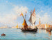 Sailboats in Venice in the Bacino di San Marco - Louis Claude Mouchot — artwork view