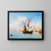 Sailboats in Venice in the Bacino di San Marco - Louis Claude Mouchot — framed artwork on a wall
