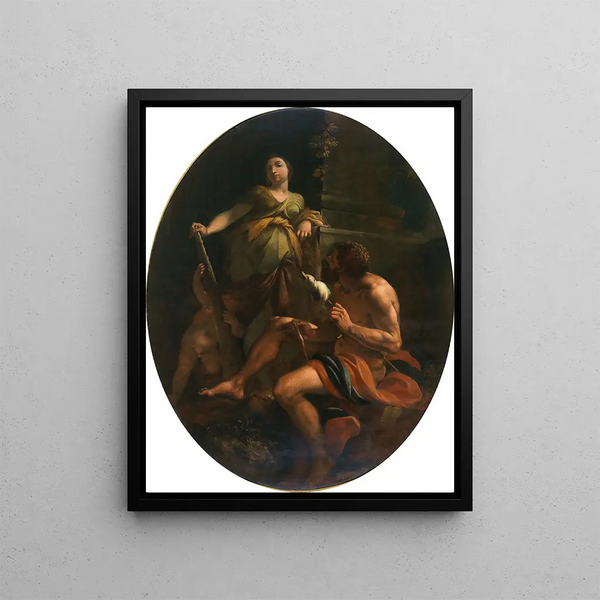 Hercules and Omphale - Louis Dorigny — framed artwork on a wall