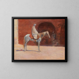 White Knight Painting - Louis Ferdinand Antoni — framed artwork on a wall